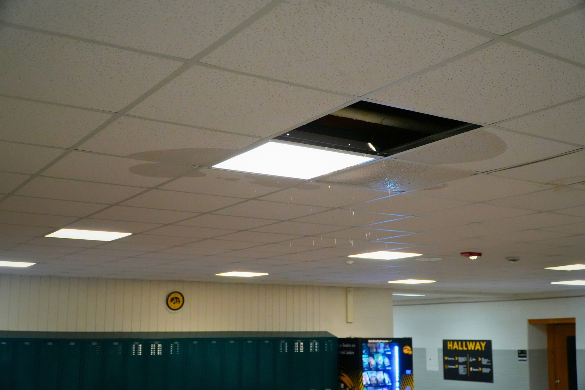 Middle School Roof Leaking in September of 2025.
